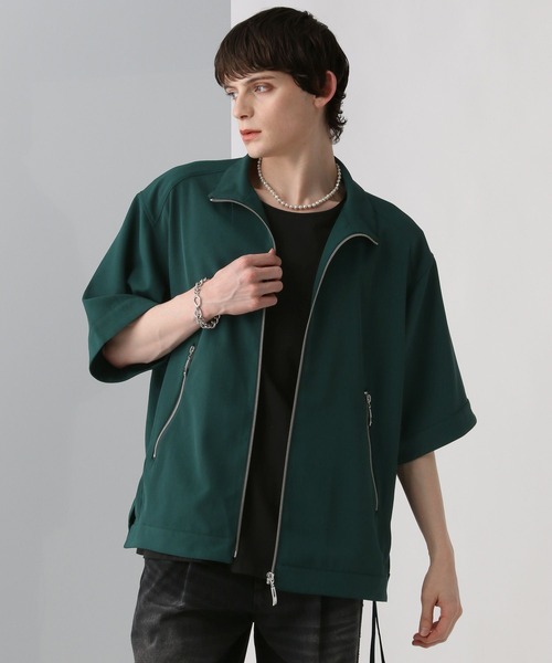 HARE（ハレ）の「スタンドZIPシャツブルゾン(HARE)（ブルゾン・メンズ・ブラック/パープル/グレー/グリーン/ブルー・FREE）」の8枚目の写真