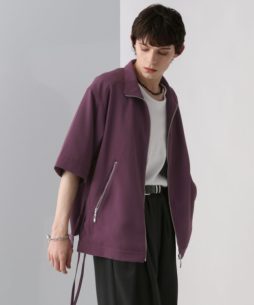 HARE（ハレ）の「スタンドZIPシャツブルゾン(HARE)（ブルゾン・メンズ・ブラック/パープル/グレー/グリーン/ブルー・FREE）」の11枚目の写真