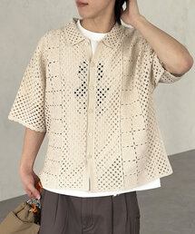 CPCM | クロシェ半袖ニットシャツ(シャツ/ブラウス)