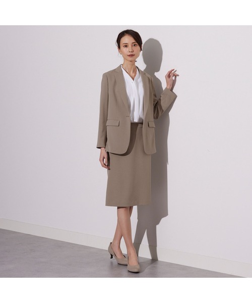 AOYAMA（アオヤマ）の「【UVカット】パールボタンボウタイブラウス7分袖/ホワイト/ライトベージュ/ブルー｜通勤＆オフィス＆入卒＆セレモニー＆オケージョン｜紫外線対策・ストレッチ・ボウタイ付き｜（シャツ/ブラウス・レディース・ライトベージュ/ブルー/ホワイト・M/S/LL/L）」の8枚目の写真