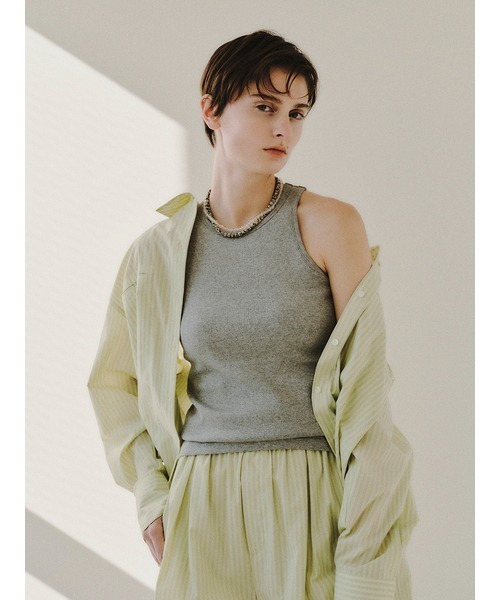 emmi(エミ)の「カップ付きアメスリタンクトップ(Tシャツ/カットソー・レディース・ホワイト/ライトグレー/ブラック・FREE)」の4枚目の写真