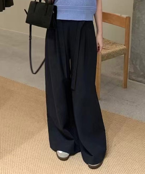 DECADE CLASSIC(ディケイド クラシック)の「【DECADE CLASSIC】タックワイドパンツ(チノパンツ・レディース・ネイビー/ベージュ・MEDIUM)」の7枚目の写真