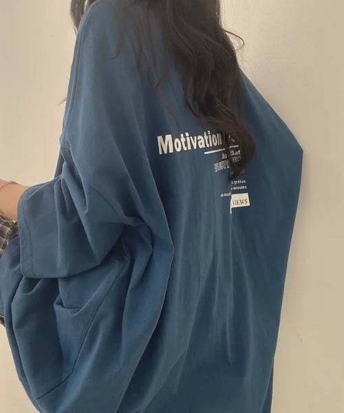 Teem Store(チームストア)の「オーバーサイズ英文字Tシャツ(Tシャツ/カットソー・レディース・ブルー/ライトグレー/ホワイト・M/L)」の17枚目の写真
