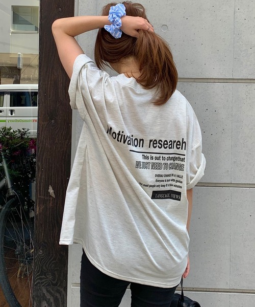 Teem Store(チームストア)の「オーバーサイズ英文字Tシャツ(Tシャツ/カットソー・レディース・ブルー/ライトグレー/ホワイト・M/L)」の22枚目の写真