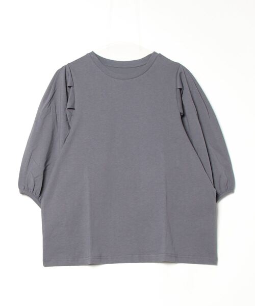 mitis(ミティス)の「mitis 袖タックボリュームプルオーバー(Tシャツ/カットソー・レディース・ブラック/ブルー/グレイッシュベージュ/オフホワイト・M)」の6枚目の写真