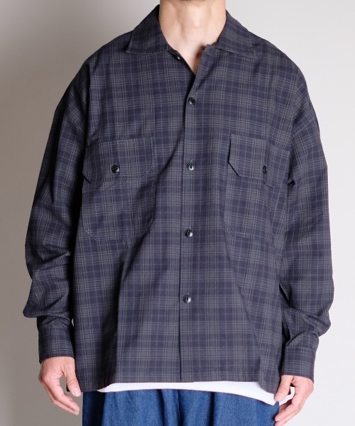 rehacer（レアセル）の「R. : Loose Check Box L/S Shirt（シャツ/ブラウス・メンズ・ブラウン/ネイビー・MEDIUM/LARGE）」の2枚目の写真