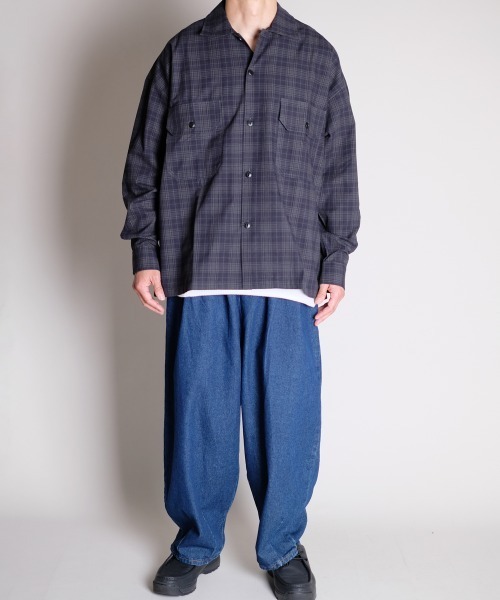 rehacer（レアセル）の「R. : Loose Check Box L/S Shirt（シャツ/ブラウス・メンズ・ブラウン/ネイビー・MEDIUM/LARGE）」の4枚目の写真