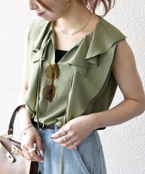 Theory ラッフルフレアノースリーブブラウス 2_273ff162-6c9b-49bd-ae7e-