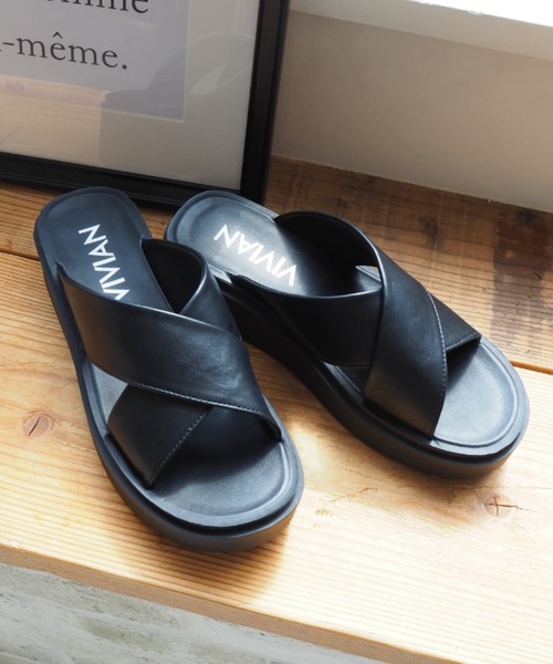 サッ！と履ける厚底コンフォートクロスサンダル