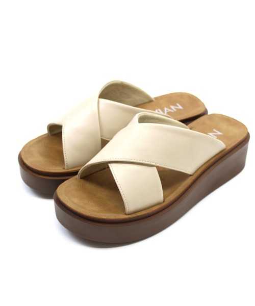 サッ！と履ける厚底コンフォートクロスサンダル