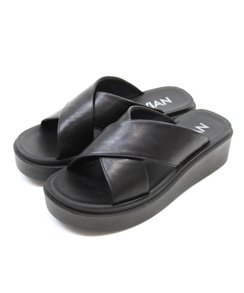 サッ！と履ける厚底コンフォートクロスサンダル