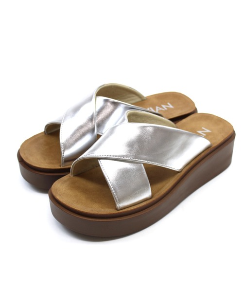 サッ！と履ける厚底コンフォートクロスサンダル