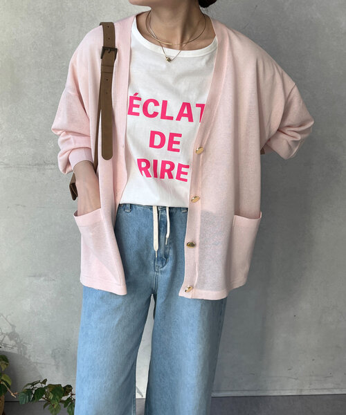 DouDou(ドゥドゥ)の「タックスリーブロゴTEE(Tシャツ/カットソー・レディース・ホワイト/ブラック/ホワイト系その他・FREE)」の13枚目の写真