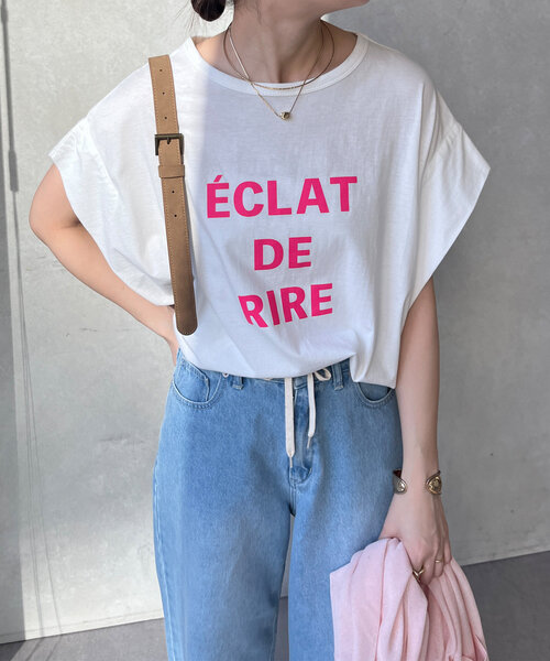 新品タグ付き　DouDou LESCALAプリントフレンチスリーブ TEE WEB限定】 LESCALAプリントフレンチスリーブTEE | DOUDOU