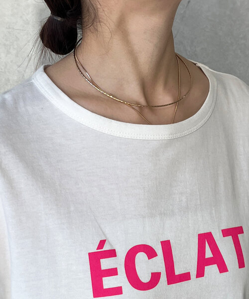 DouDou(ドゥドゥ)の「タックスリーブロゴTEE(Tシャツ/カットソー・レディース・ホワイト/ブラック/ホワイト系その他・FREE)」の8枚目の写真
