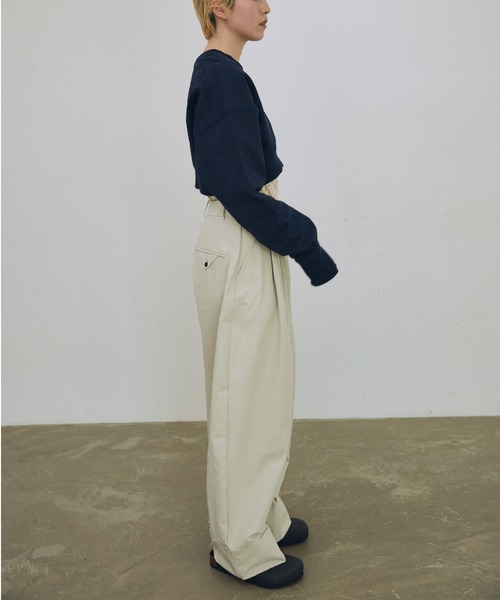 lit（リット）の「Half Up Tuck Pants（スラックス・レディース・ブラック/キナリ・38/36）」の13枚目の写真