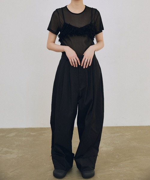 lit（リット）の「Half Up Tuck Pants（スラックス・レディース・ブラック/キナリ・38/36）」の18枚目の写真