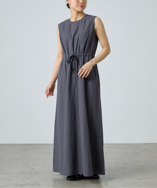 paradigm(パラダイム)の「コットンリネンドロストワンピース(ワンピース・レディース・ブラック/チャコールグレー・SMALL/MEDIUM)」の9枚目の写真