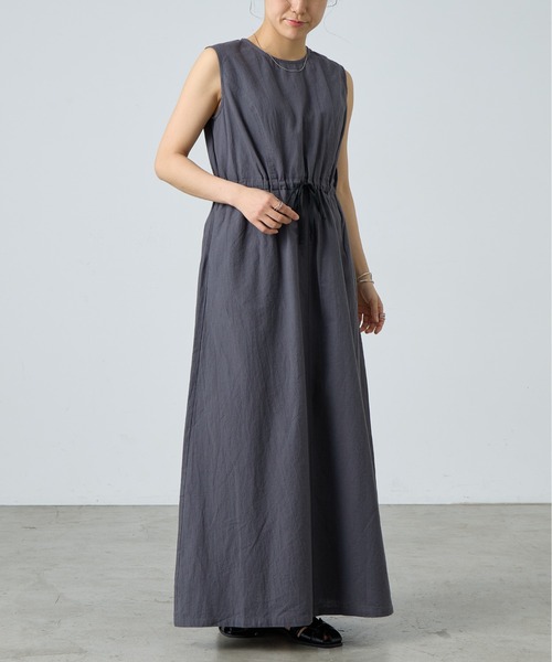 paradigm(パラダイム)の「コットンリネンドロストワンピース(ワンピース・レディース・ブラック/チャコールグレー・SMALL/MEDIUM)」の10枚目の写真