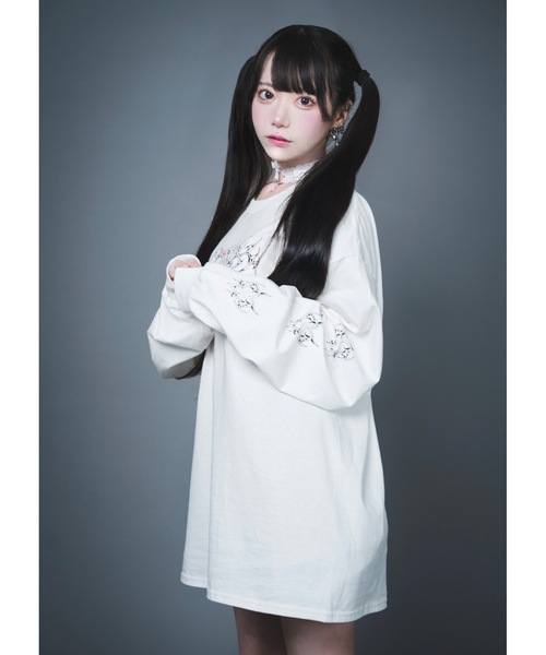 Hauls（ハウルズ）の「悪魔ちゃんBIGロンTEE(ホワイト)（Tシャツ/カットソー・レディース・ホワイト/ブラック・F）」の8枚目の写真