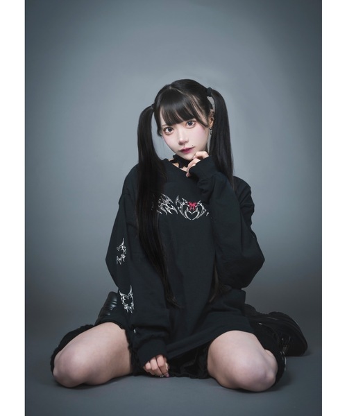 Hauls（ハウルズ）の「悪魔ちゃんBIGロンTEE(ホワイト)（Tシャツ/カットソー・レディース・ホワイト/ブラック・F）」の13枚目の写真
