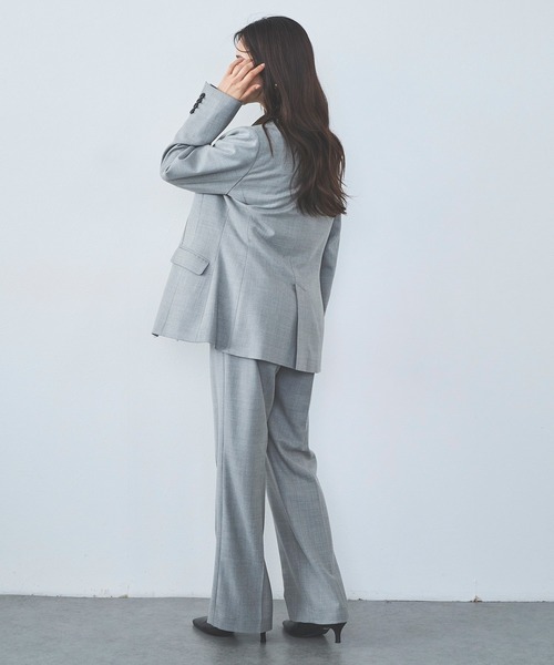 Sirin(シリン)の「≪Premiam≫ super100’sウールブレンドフレアパンツ【2サイズ展開】(スラックス・レディース・ネイビー/グレー・SMALL/X-SMALL)」の4枚目の写真