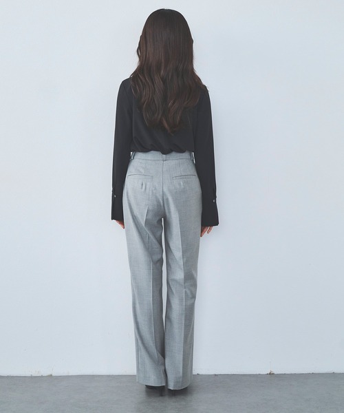 Sirin(シリン)の「≪Premiam≫ super100’sウールブレンドフレアパンツ【2サイズ展開】(スラックス・レディース・ネイビー/グレー・SMALL/X-SMALL)」の7枚目の写真