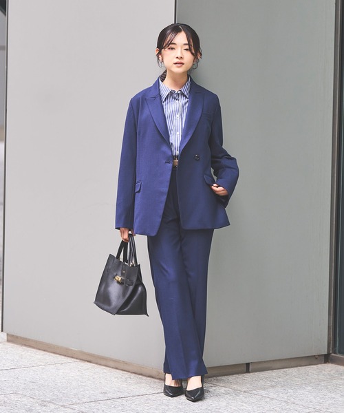 Sirin(シリン)の「≪Premiam≫ super100’sウールブレンドフレアパンツ【2サイズ展開】(スラックス・レディース・ネイビー/グレー・SMALL/X-SMALL)」の8枚目の写真