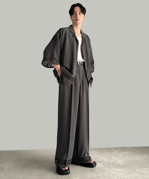 Classical Origin(クラシカルオリジン)の「【Classical Origin】「キレイめ×抜け感」裾レース切り替えリラックスイージースラックス/Lace Panel Easy Slacks(スラックス・メンズ・グレー/チャコールグレー・SMALL/MEDIUM/LARGE)」の19枚目の写真