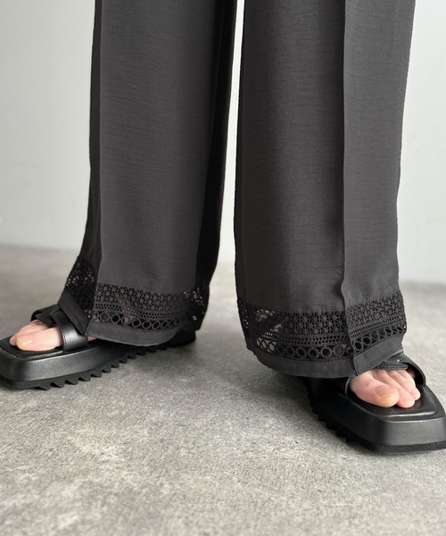 Classical Origin(クラシカルオリジン)の「【Classical Origin】「キレイめ×抜け感」裾レース切り替えリラックスイージースラックス/Lace Panel Easy Slacks(スラックス・メンズ・グレー/チャコールグレー・SMALL/MEDIUM/LARGE)」の14枚目の写真