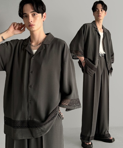 Classical Origin(クラシカルオリジン)の「【Classical Origin】「キレイめ×抜け感」裾レース切り替えリラックスイージースラックス/Lace Panel Easy Slacks(スラックス・メンズ・グレー/チャコールグレー・SMALL/MEDIUM/LARGE)」の16枚目の写真