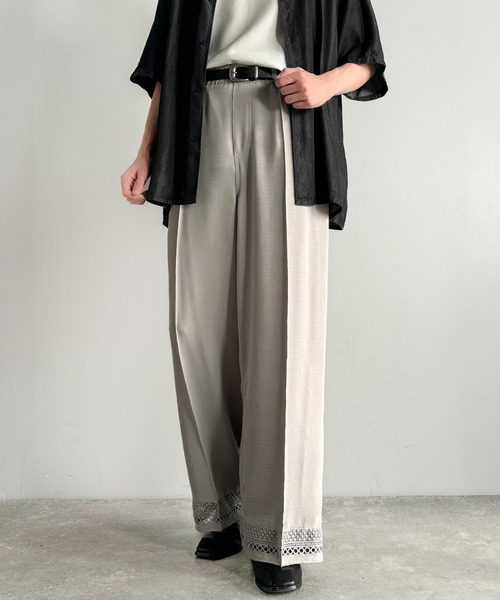Classical Origin(クラシカルオリジン)の「【Classical Origin】「キレイめ×抜け感」裾レース切り替えリラックスイージースラックス/Lace Panel Easy Slacks(スラックス・メンズ・グレー/チャコールグレー・SMALL/MEDIUM/LARGE)」の11枚目の写真