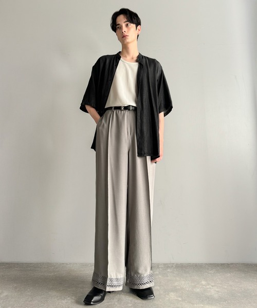 Classical Origin(クラシカルオリジン)の「【Classical Origin】「キレイめ×抜け感」裾レース切り替えリラックスイージースラックス/Lace Panel Easy Slacks(スラックス・メンズ・グレー/チャコールグレー・SMALL/MEDIUM/LARGE)」の13枚目の写真