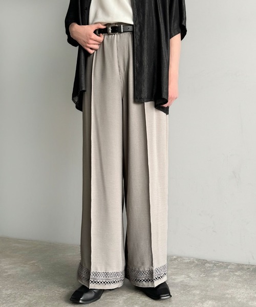 Classical Origin(クラシカルオリジン)の「【Classical Origin】「キレイめ×抜け感」裾レース切り替えリラックスイージースラックス/Lace Panel Easy Slacks(スラックス・メンズ・グレー/チャコールグレー・SMALL/MEDIUM/LARGE)」の8枚目の写真
