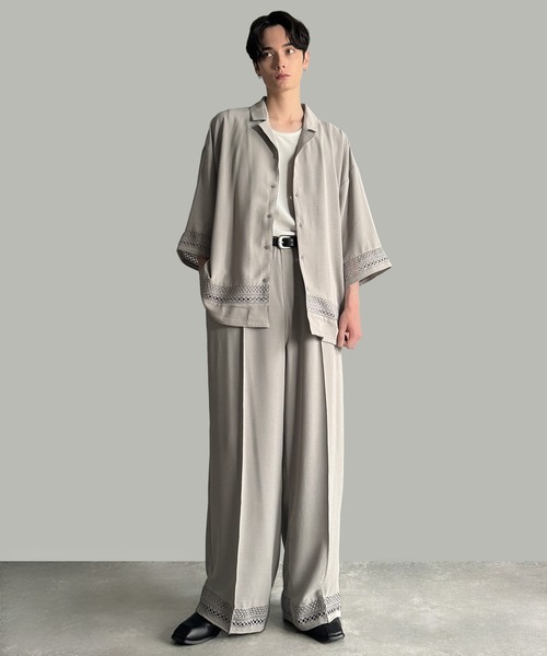 Classical Origin(クラシカルオリジン)の「【Classical Origin】「キレイめ×抜け感」裾レース切り替えリラックスイージースラックス/Lace Panel Easy Slacks(スラックス・メンズ・グレー/チャコールグレー・SMALL/MEDIUM/LARGE)」の10枚目の写真