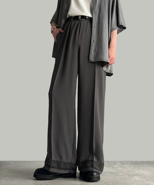 Classical Origin(クラシカルオリジン)の「【Classical Origin】「キレイめ×抜け感」裾レース切り替えリラックスイージースラックス/Lace Panel Easy Slacks(スラックス・メンズ・グレー/チャコールグレー・SMALL/MEDIUM/LARGE)」の21枚目の写真