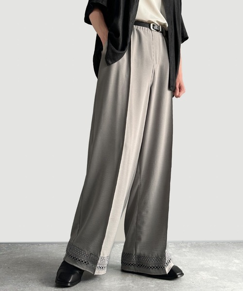 Classical Origin（クラシカルオリジン）の「【Classical Origin】「キレイめ×抜け感」裾レース切り替えリラックスイージースラックス／Lace Panel Easy Slacks（スラックス・メンズ・グレー/チャコールグレー・SMALL/MEDIUM/LARGE）」の22枚目の写真