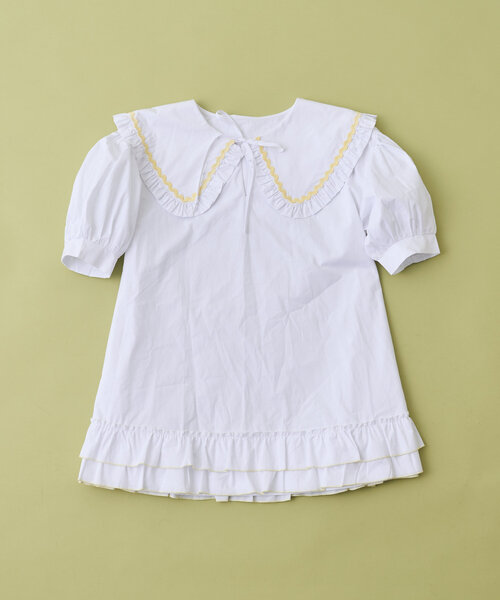 w closet（ダブルクローゼット）の「【あみこ企画】なみなみテープチュニック（チュニック・レディース・オフホワイト/グリーン/ピンク・FREE）」の2枚目の写真