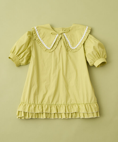 w closet（ダブルクローゼット）の「【あみこ企画】なみなみテープチュニック（チュニック・レディース・オフホワイト/グリーン/ピンク・FREE）」の3枚目の写真