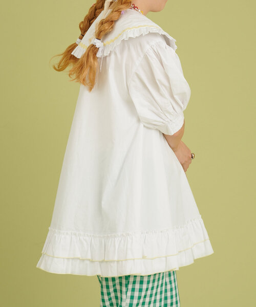 w closet（ダブルクローゼット）の「【あみこ企画】なみなみテープチュニック（チュニック・レディース・オフホワイト/グリーン/ピンク・FREE）」の17枚目の写真