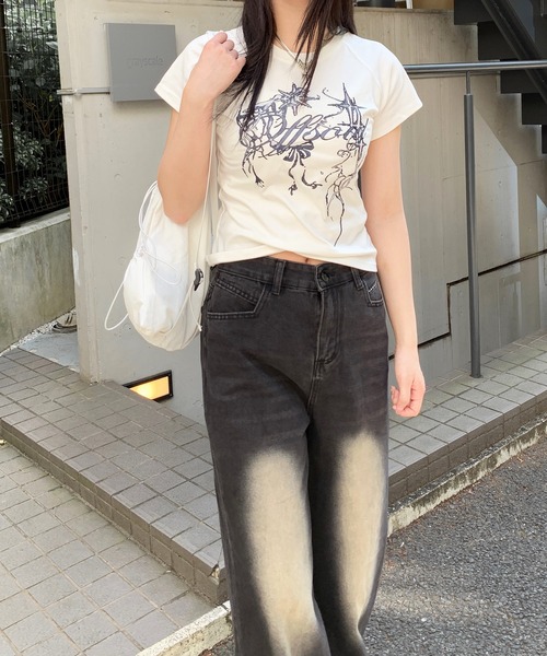 lilful（リルフル）の「フロントヴィンテージロゴプリント ラグランTシャツ（Tシャツ/カットソー・レディース・ブラック/ホワイト・M/S）」の22枚目の写真