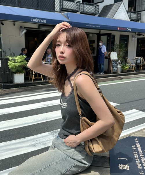 RAY CASSIN(レイカズン)の「【マルチウェイ】レースロゴパット付レイヤードキャミソール(キャミソール・レディース・グリーン系その他2/ネイビー/ホワイト系その他2/チャコールグレー/レッド系その他2・FREE)」の19枚目の写真