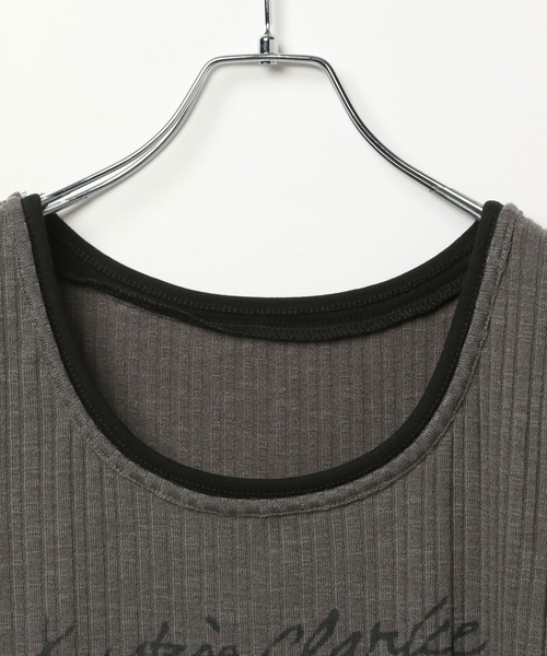 3.3 Field Trip （3.3フィールドトリップ）の「3.3 Field Trip／マフラーツキレイヤードT（Tシャツ/カットソー・レディース・チャコールグレー/ホワイト/ベージュ・FREE）」の8枚目の写真