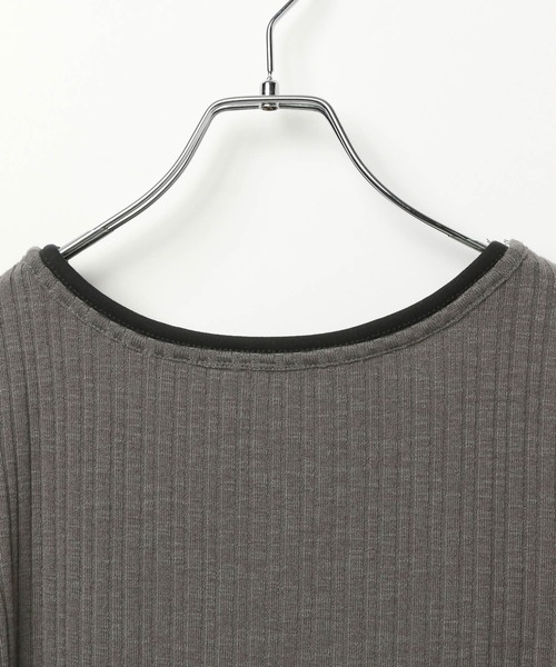 3.3 Field Trip （3.3フィールドトリップ）の「3.3 Field Trip／マフラーツキレイヤードT（Tシャツ/カットソー・レディース・チャコールグレー/ホワイト/ベージュ・FREE）」の9枚目の写真