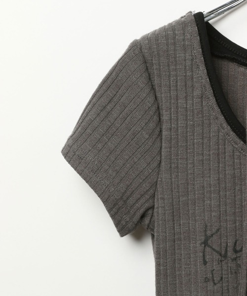 3.3 Field Trip （3.3フィールドトリップ）の「3.3 Field Trip／マフラーツキレイヤードT（Tシャツ/カットソー・レディース・チャコールグレー/ホワイト/ベージュ・FREE）」の10枚目の写真