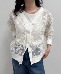 fredy emue | フラワーコード刺繍Vネックカーディガン(カーディガン/ボレロ)