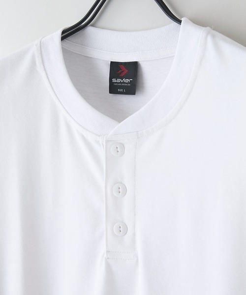 SAVIER（サビアー）の「【SAVIER/サビアー】×【ZERO STAIN/ゼロステイン】コラボ ヘンリーネックTシャツ（Tシャツ/カットソー・メンズ・ホワイト/オフホワイト/ネイビー/ブラック・LARGE/MEDIUM）」の9枚目の写真