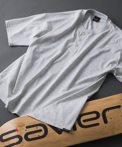 SAVIER（サビアー）の「【SAVIER/サビアー】×【ZERO STAIN/ゼロステイン】コラボ ヘンリーネックTシャツ（Tシャツ/カットソー・メンズ・ホワイト/オフホワイト/ネイビー/ブラック・LARGE/MEDIUM）」の13枚目の写真
