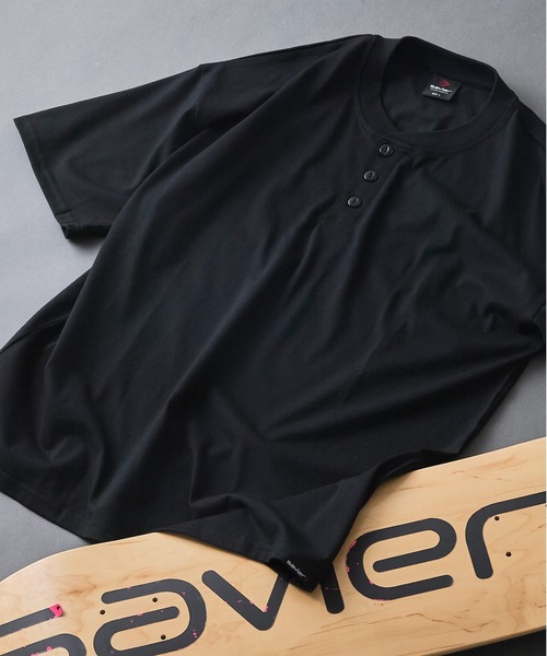 SAVIER（サビアー）の「【SAVIER/サビアー】×【ZERO STAIN/ゼロステイン】コラボ ヘンリーネックTシャツ（Tシャツ/カットソー・メンズ・ホワイト/オフホワイト/ネイビー/ブラック・LARGE/MEDIUM）」の14枚目の写真