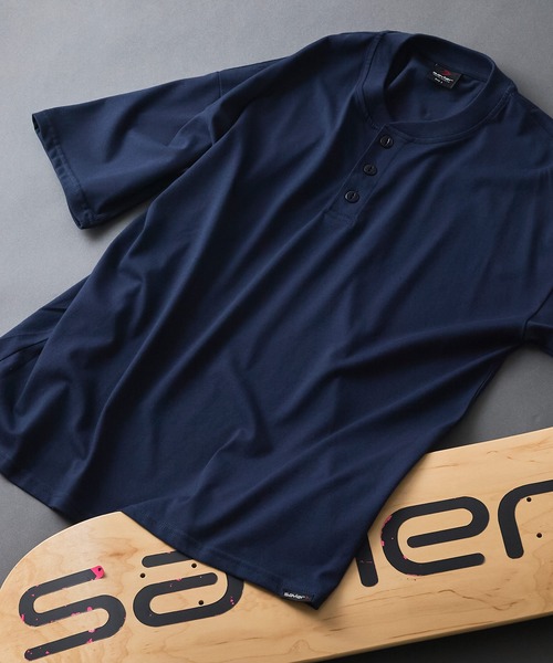 SAVIER（サビアー）の「【SAVIER/サビアー】×【ZERO STAIN/ゼロステイン】コラボ ヘンリーネックTシャツ（Tシャツ/カットソー・メンズ・ホワイト/オフホワイト/ネイビー/ブラック・LARGE/MEDIUM）」の15枚目の写真